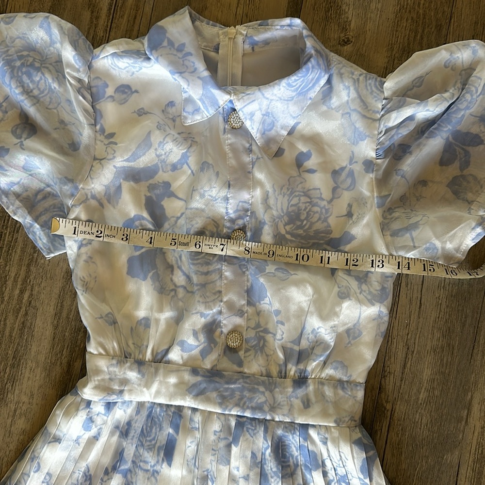 ☀️White and blue floral dress - Picture 5 of 10